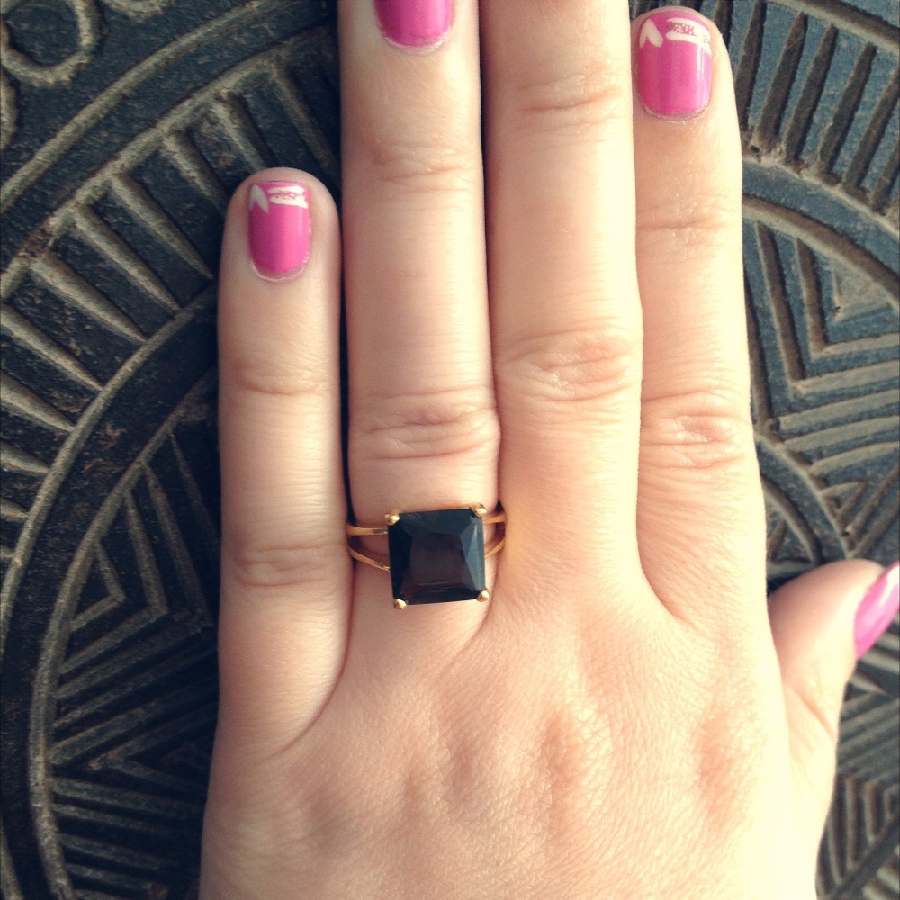 Double-Banded Princess Cut Topaz Ring